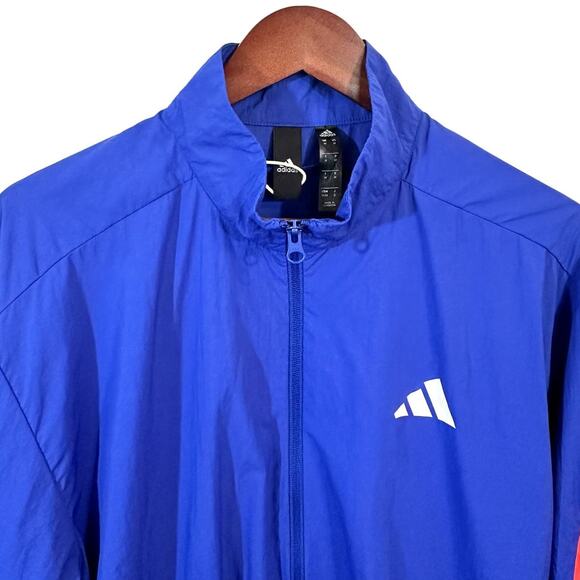 Adidas Street Active Windbreaker Blue Pink Colorblock Jacket M - Picture 3 of 8